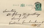 Image of Case 9288 5. Card from Revd R. announcing that G. had gone to the Home  22 November 1902
 page 1