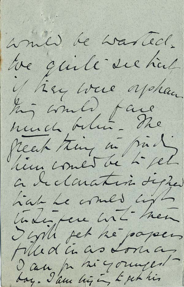 Large size image of Case 9308 3. Letter from Mrs O'B. saying she needs more time to complete the form  4 November 1902
 page 4