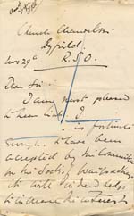 Image of Case 9308 5. Letter from Mrs O'B. expressing pleasure that J. has been accepted by the Society  29 November 1902
 page 1