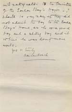 Image of Case 9308 17. Letter from St Giles Home stating that J. is not (quote)feeble minded(unquote)  20 February 1910
 page 2