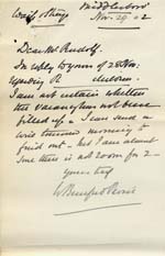 Image of Case 9315 5. Letter from the Diocesan Secretary, Colonel Peirse about the Beckett Home  29 November 1902
 page 1