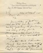 Image of Case 9315 22. Letter from the Worksop Union agreeing to the arrangements for M.  20 April 1905
 page 1
