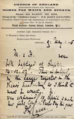 Image of Case 9315 28. Postcard from St Michael's Home confirming that the girls were baptised on 14 December 1902  9 May 1905
 page 2