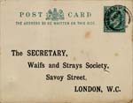Image of Case 9315 35. Card noting that M. had been returned to her relatives  20 October 1908
 page 1