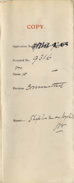 Image of Case 9316 2. Copy of the above form  27 November 1902
 page 4