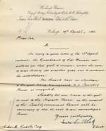 Image of Case 9316 19. Letter from the Worksop Union agreeing to M. remaining in the care of the Waifs and Strays' Society  19 April 1905
 page 1