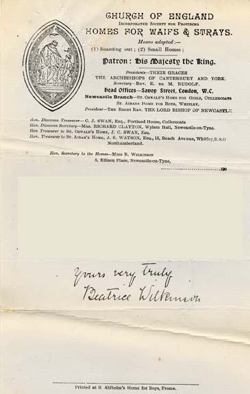 Large size image of Case 9350 3. Letter from Miss Beatrice Wilkinson, the Honorary Secretary to St Aidan's Home, regarding C. and his brother  26 December 1902
 page 3