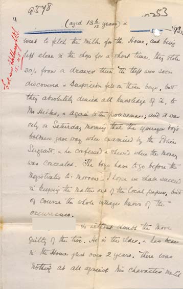 Large size image of Case 9350 8. Letter from the Tattenhall Home requesting C's removal because he had been caught stealing  2 April 1905
 page 2