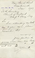 Image of Case 9402 2. Letter from H's mother  January 1903
 page 1