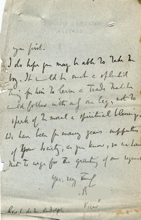 Large size image of Case 9498 5. Letter from Revd B.  19 January 1903
 page 2