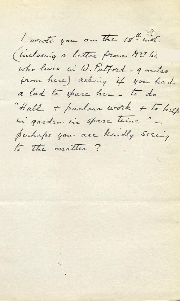Large size image of Case 9498 47. Letter of thanks from Miss Peter  23 March 1911
 page 2
