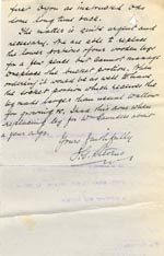 Image of Case 9498 20. Letter from the Islington Home to the Revd Edward Rudolf informing him of the need for a new bucket leg and enclosing the above estimate  9 April 1910
 page 2