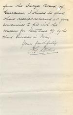 Image of Case 9498 22. Letter from Islington Home forwarding the invoice for the bucket leg  22 April 1910
 page 2