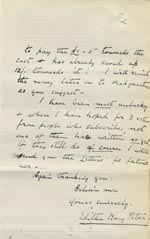 Image of Case 9498 60. Memo about the cheque for A's leg  27 May 1911
 page 2