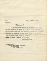 Image of Case 9616 10. Copy letter to the Gordon Boys Home  8 August 1910
 page 1