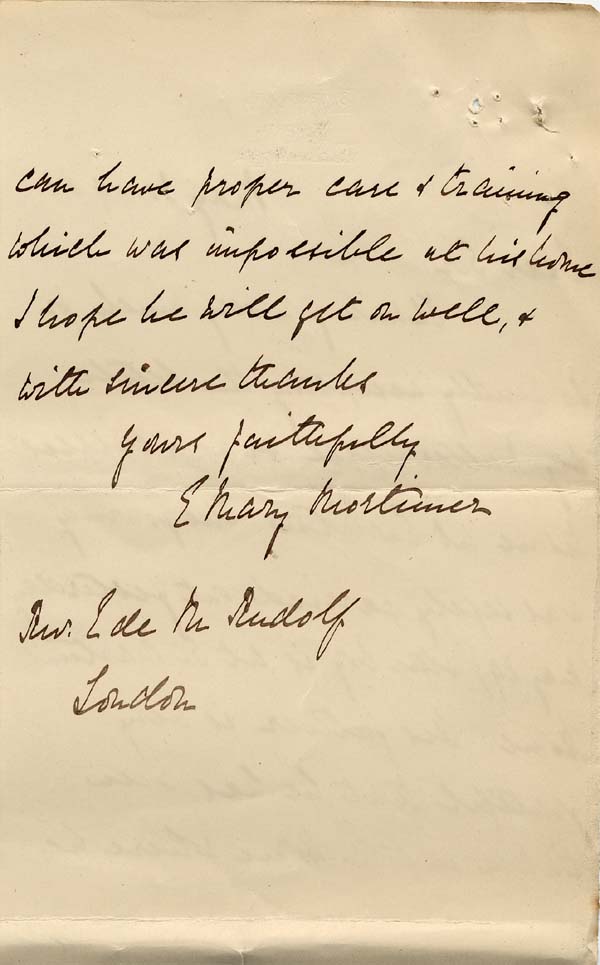 Large size image of Case 9627 13. Letter from Mary Mortimer following J's journey to Surbiton  30 May 1903
 page 2