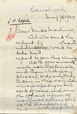 Image of Case 9627 9. Letter from a doctor regarding J.  Originally dated 7 May 1903, copy made 22 May 1903
 page 1