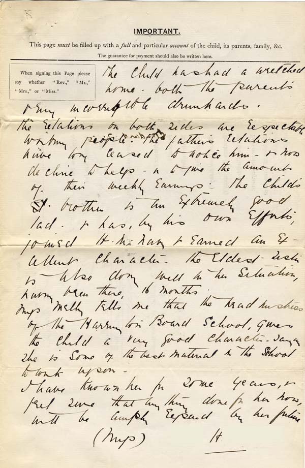 Large size image of Case 9646 1. Application to Waifs and Strays' Society  7 June 1903
 page 3