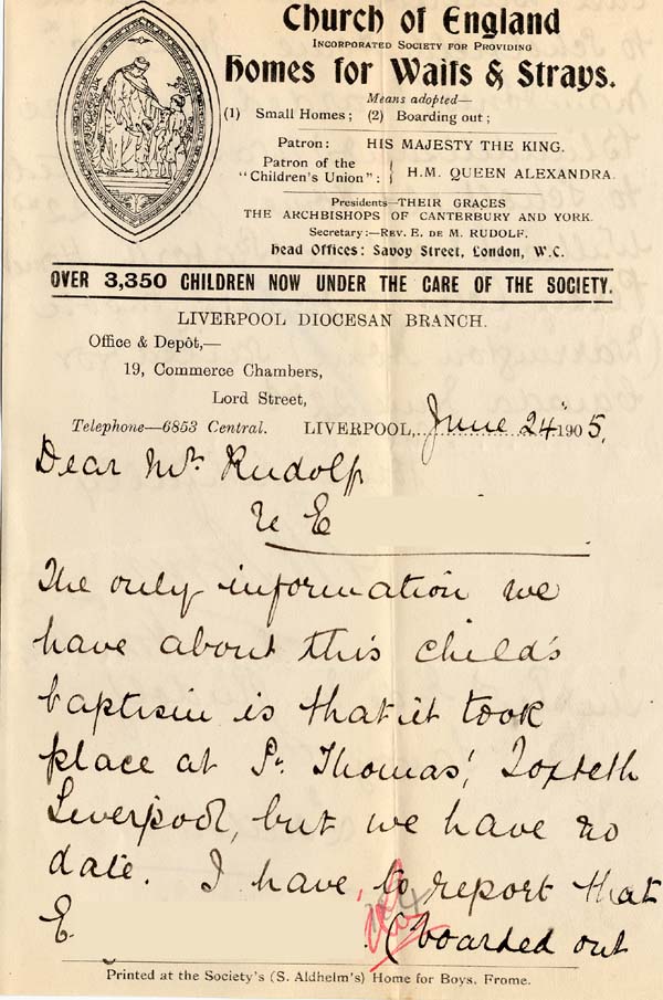 Large size image of Case 9646 5. Letter from G. Norris  24 June 1905
 page 1