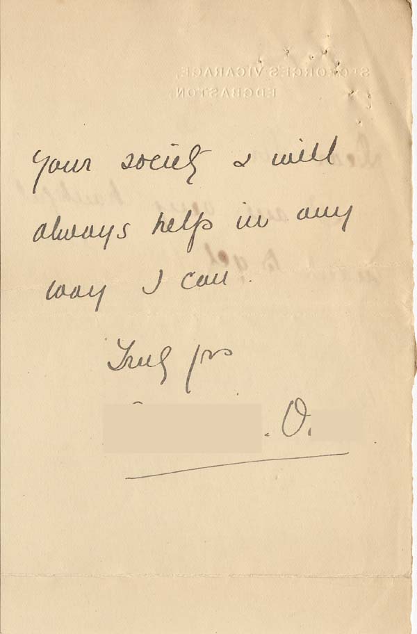 Large size image of Case 9649 3. Letter from the wife of the Incumbent of St George's, Edgbaston  10 June 1903
 page 2