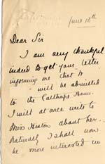 Image of Case 9649 3. Letter from the wife of the Incumbent of St George's, Edgbaston  10 June 1903
 page 1