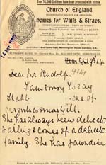 Image of Case 9649 4. Letter from Mrs Elsie Clendon, Honorary Secretary of the Calthorpe Home  9 April 1914
 page 1