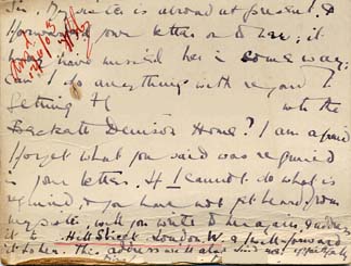 Large size image of Case 9653 4. Card from Miss M's sister explaining that Miss M. is abroad  June 1903
 page 2