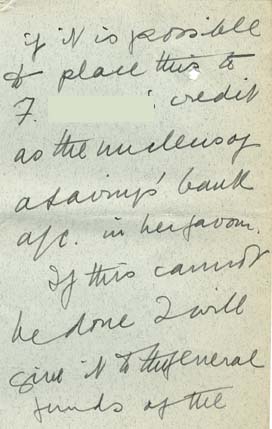 Large size image of Case 9653 8. Letter from Miss M. addressing the problem of the overpaid money and saying that she was not able to support another child at the present time  July 1906
 page 3