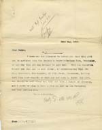 Image of Case 9653 3. Copy letter to Miss M. concerning arrangements for F's admission to the Beckett Denison Home  22 May 1903
 page 1