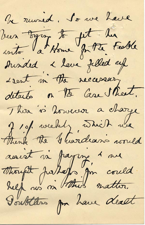 Large size image of Case 9662 4. Note of wages of L's stepfather (included with item no.3)  22 November 1909
 page 3