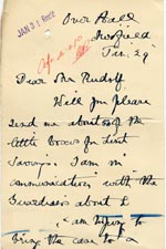 Image of Case 9662 12. Postcard from Miss Stancliffe  29 January 1910
 page 1