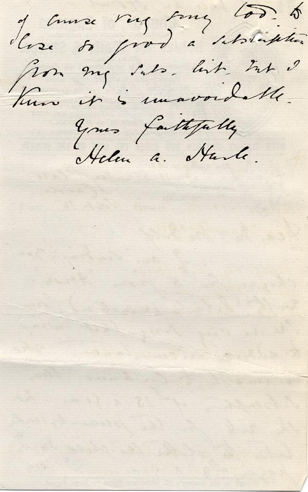 Large size image of Case 9838 4. Letter from Miss Hurle of the Bristol Home reporting that the anonymous benefactor was obliged to contribute a smaller sum  15 September 1905
 page 2