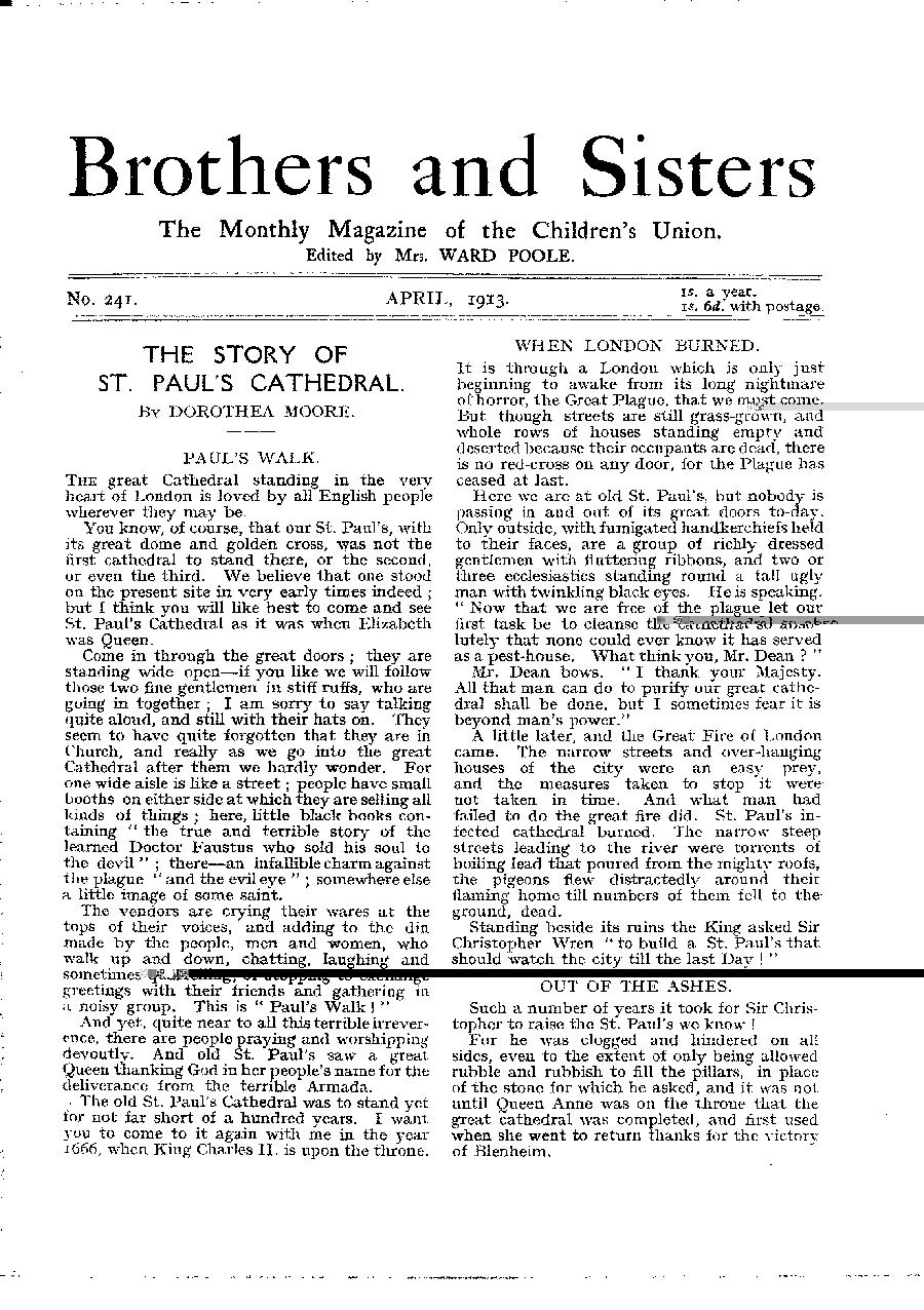 Brothers and Sisters April 1913 - page 1