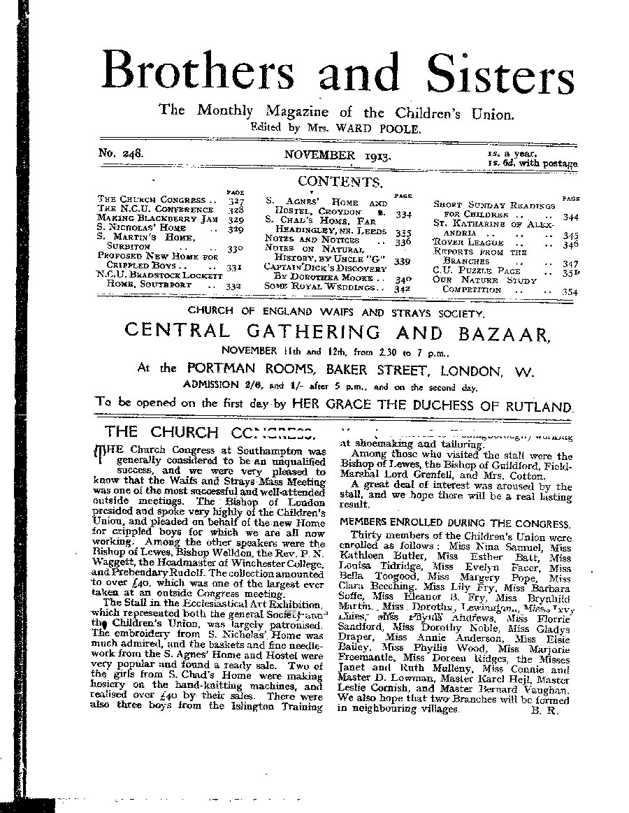 Brothers and Sisters November 1913 - page 1