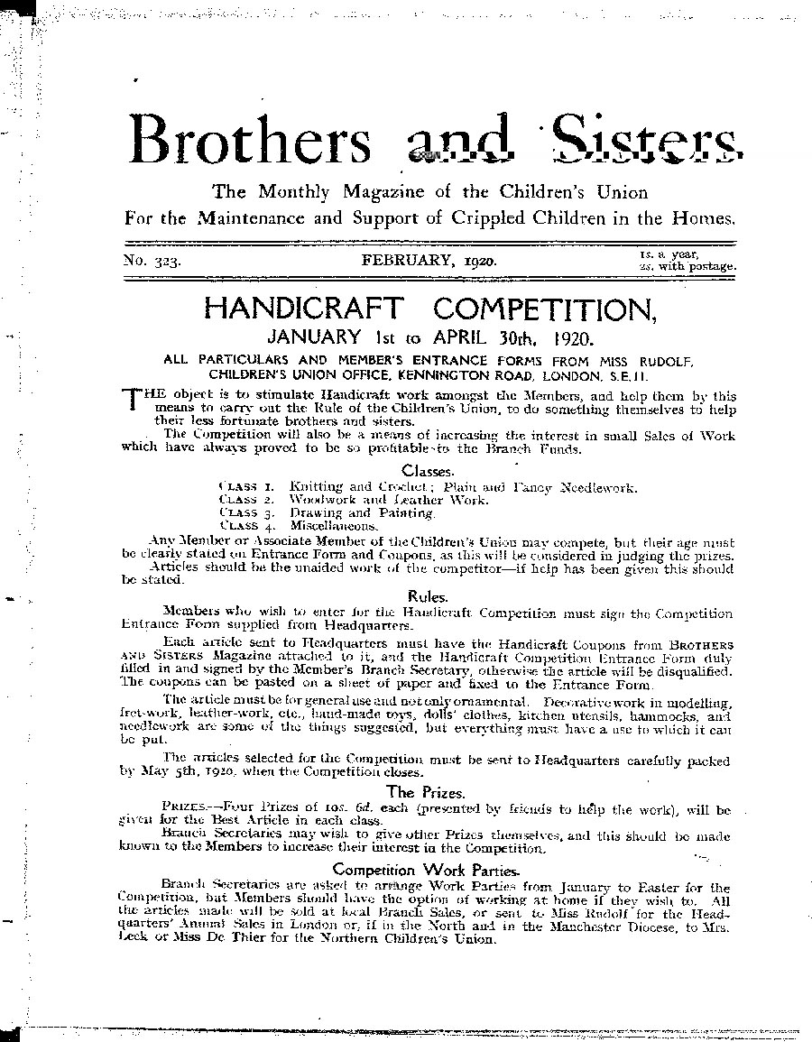 Brothers and Sisters February 1920 - page 1