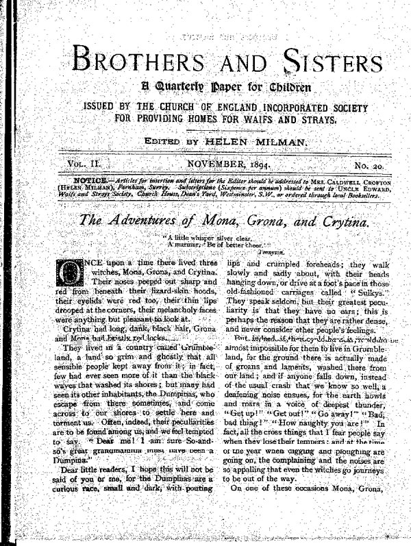 Brothers and Sisters November 1894 - page 1