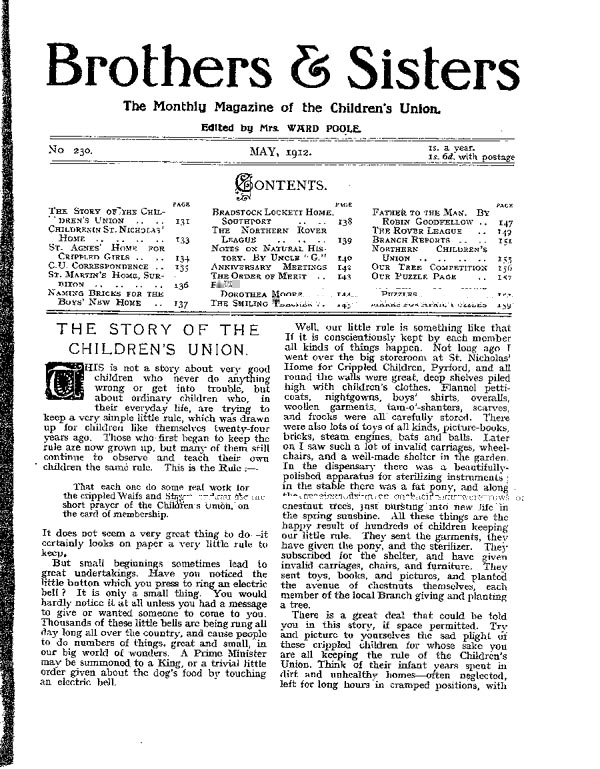 Brothers and Sisters May 1912 - page 1