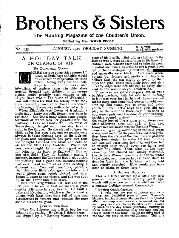 Brothers and Sisters August 1912 - page 1