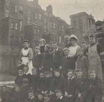 The staff and boys with a well-known visitor