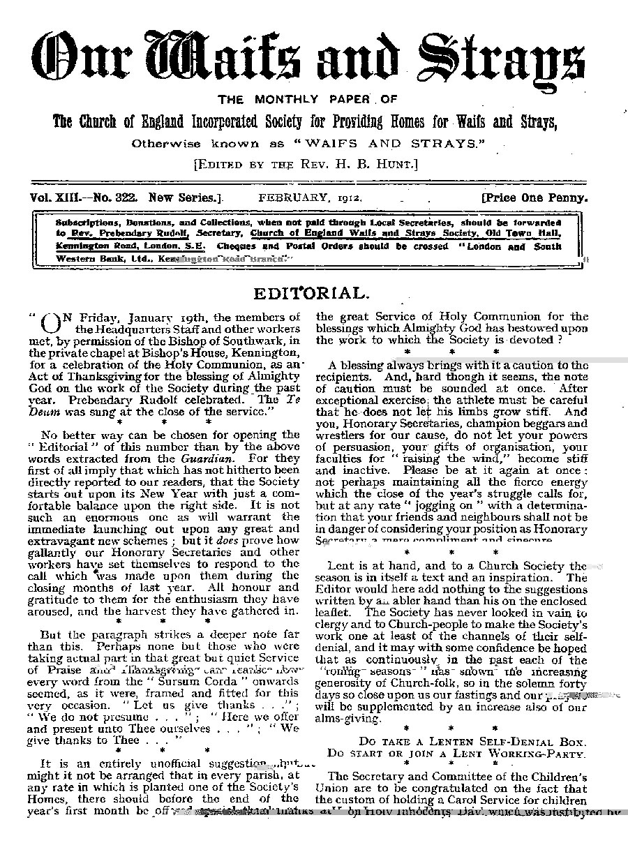 Our Waifs and Strays February 1912 - page 27
