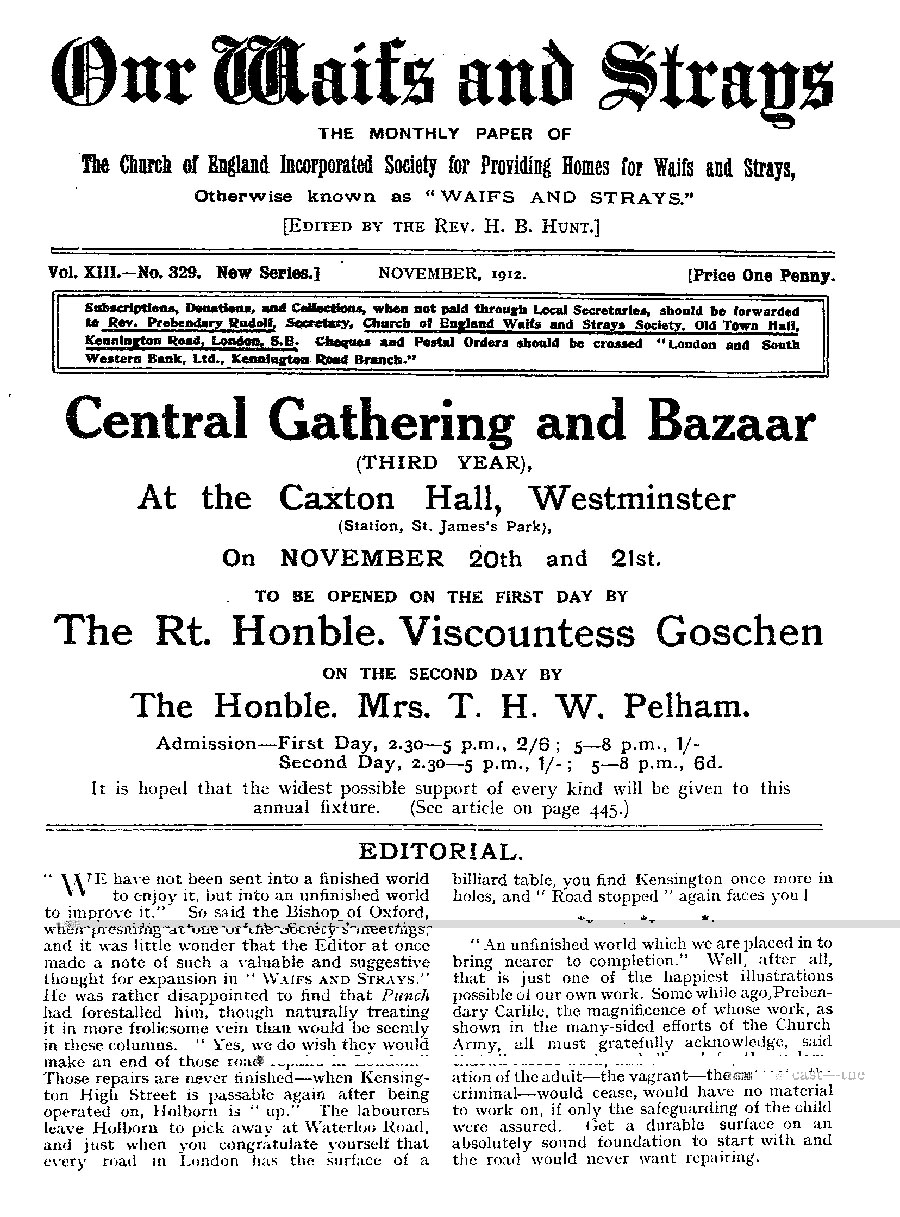 Our Waifs and Strays November 1912 - page 209
