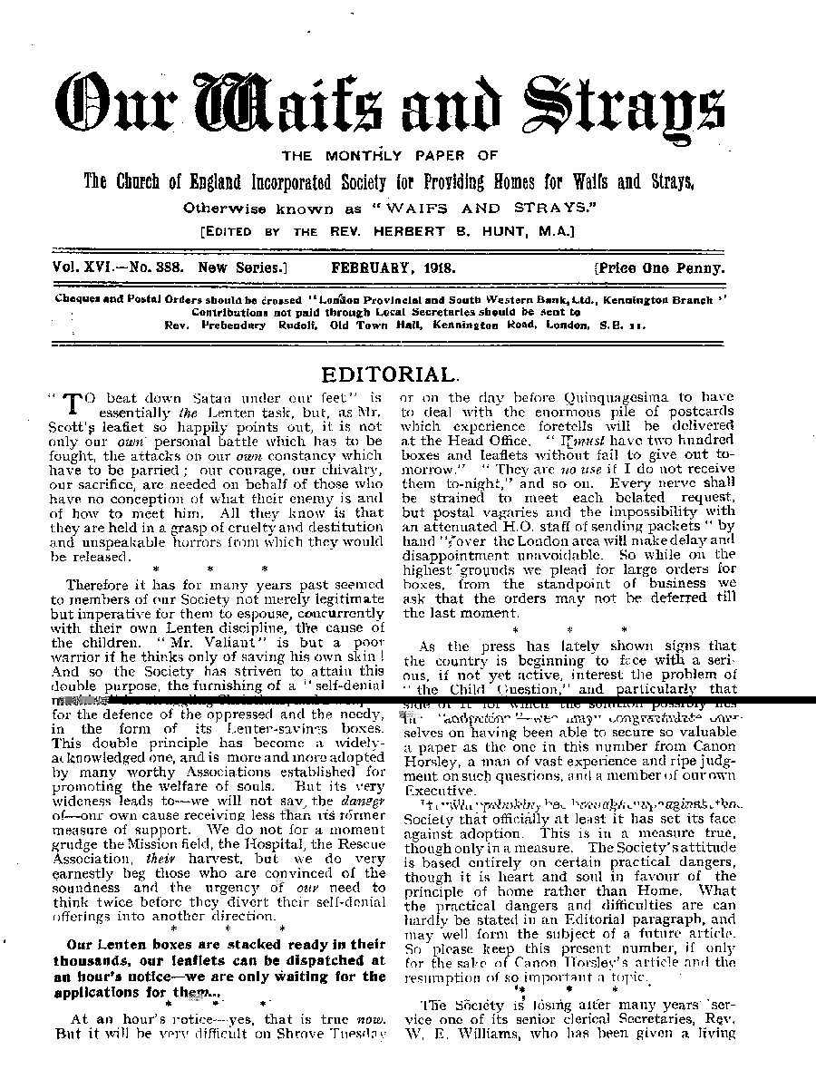 Our Waifs and Strays February 1918 - page 11