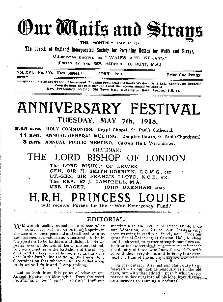 Our Waifs and Strays April 1918 - page 39