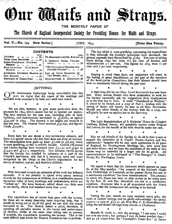 Our Waifs and Strays June 1895 - page 89